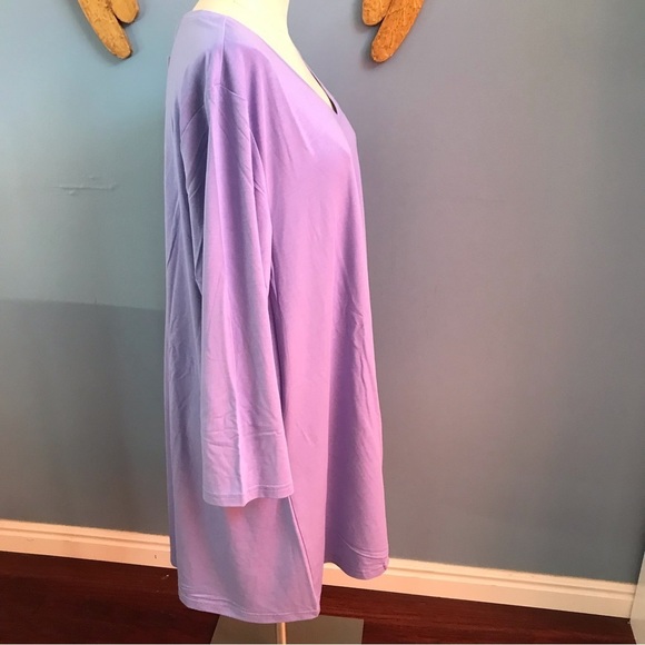 NWT Mountain Mamas essential v-neck tunic periwinkle 3/4 sleeves size XXXL - Picture 5 of 9